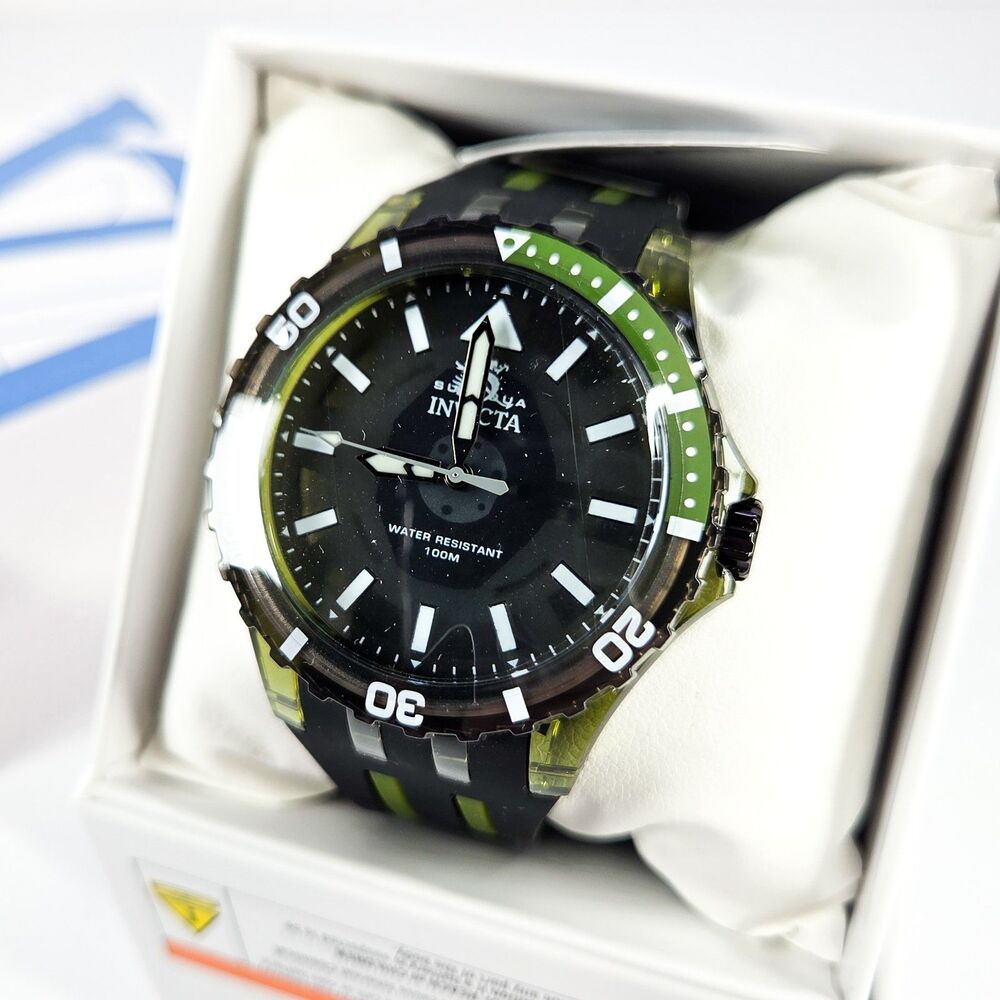 Invicta Subaqua 70035 Men’s 44mm Black Green Watch Brand New in Box